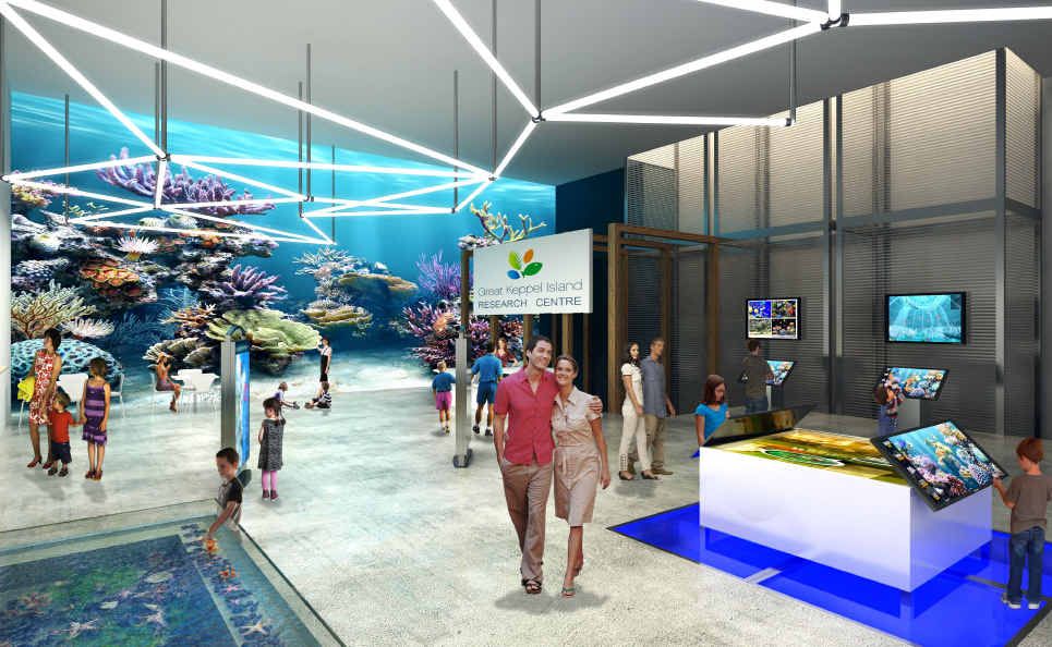 An artist’s impression of a research centre planned for Great Keppel Island. An artist’s impression of a research centre planned for Great Keppel Island.